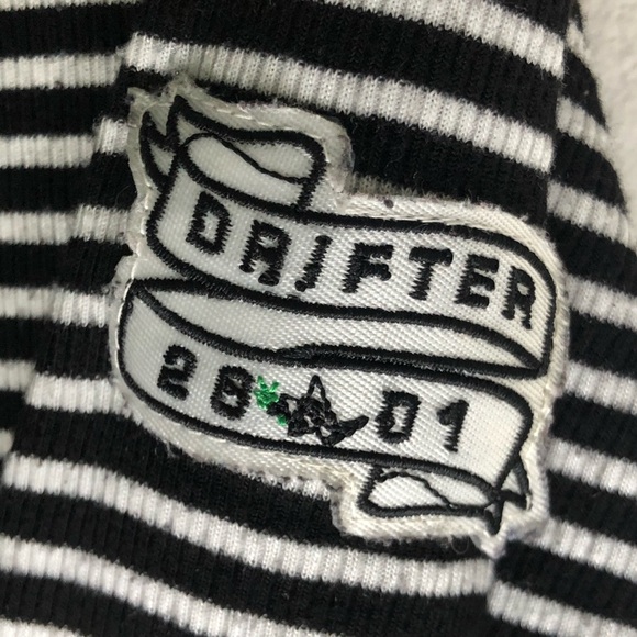 Drifter Stripe Patches Fitted High Neck Top S - Picture 4 of 6